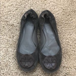 Tory Burch Gray Suede Reva Flat